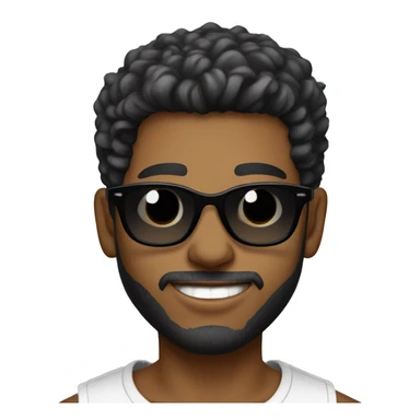 Portrait of stylish young man, sliver under-cut hair style, wearing rounded ear-rings, wearing black sunglasses sticker