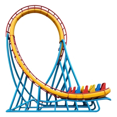 colorful Roller Coaster with close up cart sticker