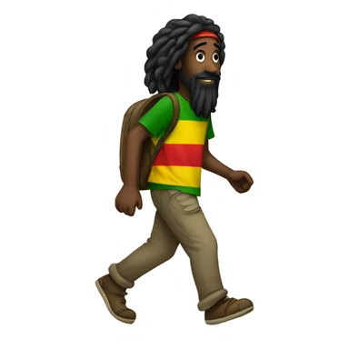 A black rastaman walking sticker