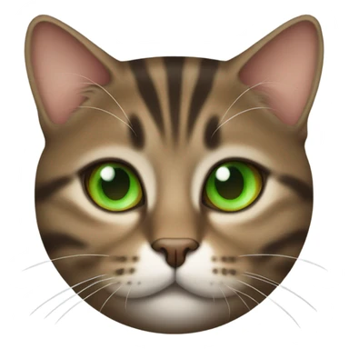 fat brown tabby cat with green eyes sticker