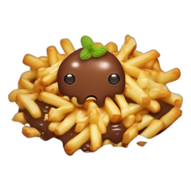 Poutine qui mange du chocolat  sticker