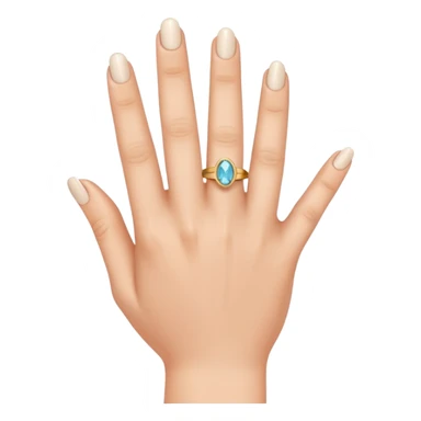 A woman's finger with a ring on the fourth finger sticker