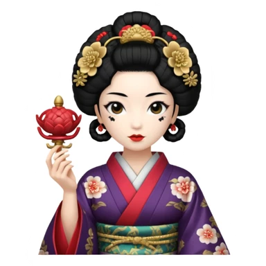 geisha hold medusa head  sticker