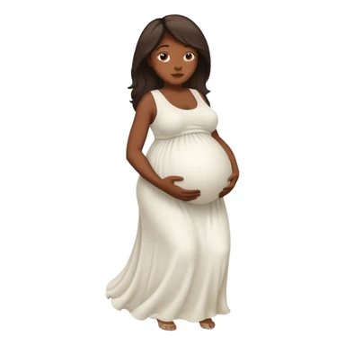 dark skin tan woman with big inflated belly sticker