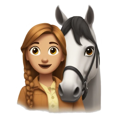 Abigail and her horse,Boomerang from Spirit riding free sticker