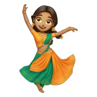 girl in traditional indian salwar dancing sticker