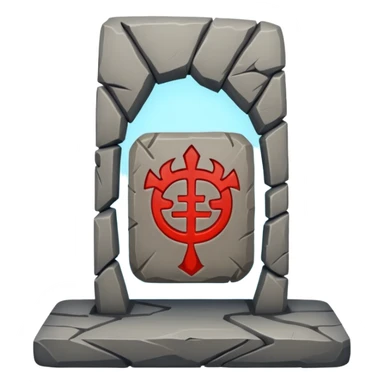 Stone Tablet – Carved gray slab with ancient runes. sticker