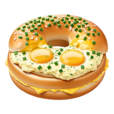 Scrambled egg on a bagel sticker