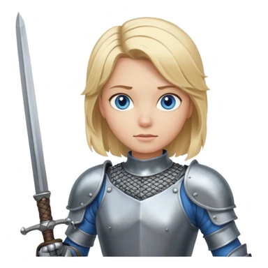 金发蓝眼穿着铠甲击剑的女孩emoji sticker