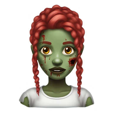 Menina zumbi de cabelo enrolado vermelho sticker