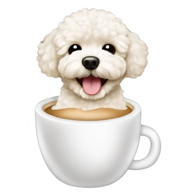 Smiling milky coffee cute maltipoo  sticker