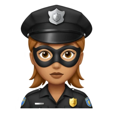thief with police hat, thief mask, thief black prison dress. sticker