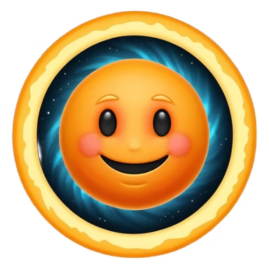 make a blackhole, accretion disk and all, with an orange smiley face sticker