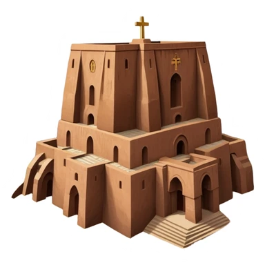 Create the rock hewn Church of Saint George in Lalibela, Ethiopia into an iOS style emoji. Make it HD and precise. sticker