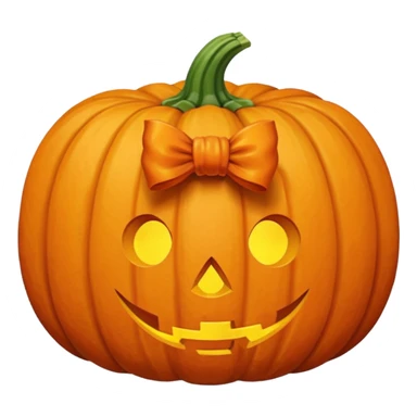 Pumpkin with bow sticker