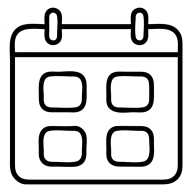 icon of a calendar with four months, outlined style, modern and easy to read sticker