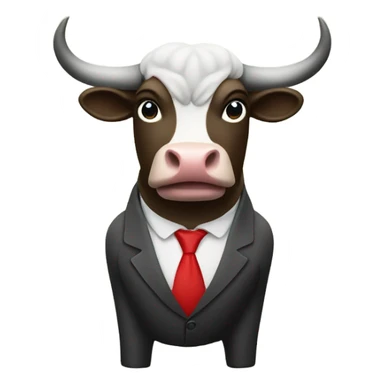 A bull accounting money sticker
