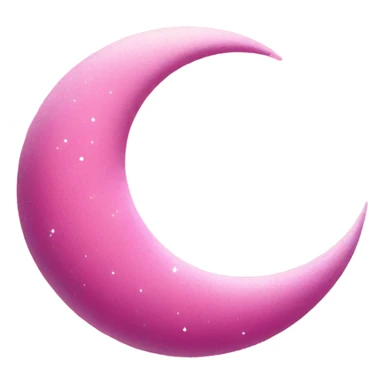 Pink crescent moon with sparkly clouds sticker