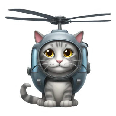 Helicopter cat sticker