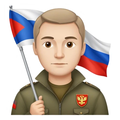 Russian man in Russia with a flag in the background sticker