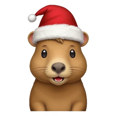 Capybara con gorrito de navidad emoji para Whatsapp  sticker