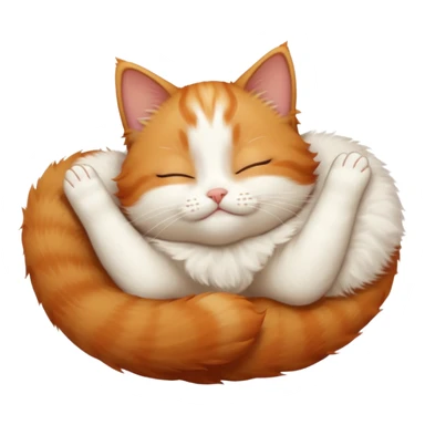 ginger and white small cat in funny positions upside down with eyes closed sticker