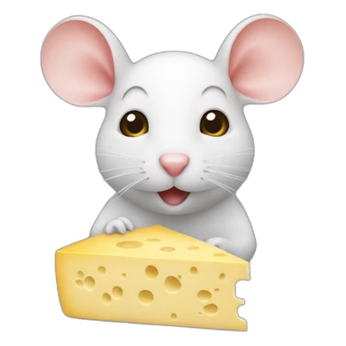 Une souris d'ordinateur mange du fromage sticker
