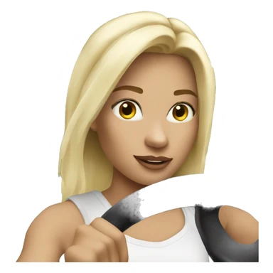 Blonde girl driving white Jeep wrangler  sticker