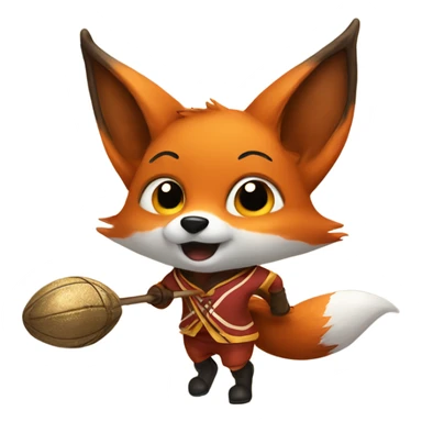 fox plays quidditch sticker