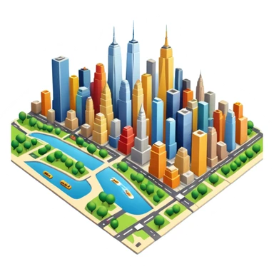 3d citymap of new york sticker