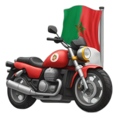 quelqu'un sur une moto avec le drapeau du Maroc derrière sticker