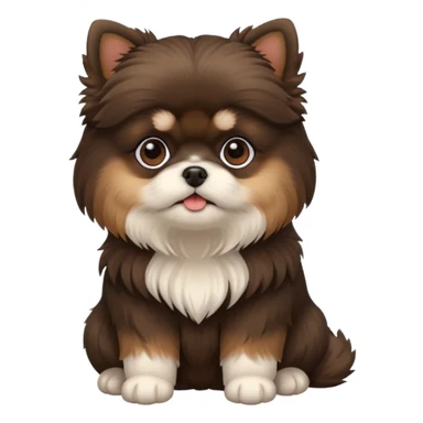 Fluffy black and brown shi tzu, pomeranian, maltese dog  sticker