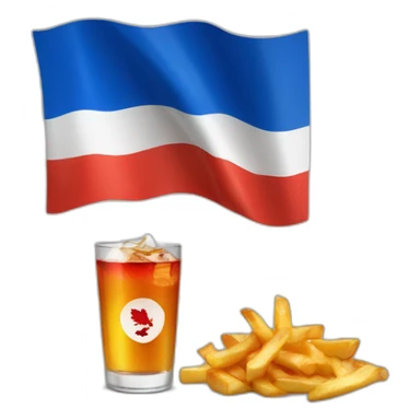 Russian flag with vodka and poutine sticker