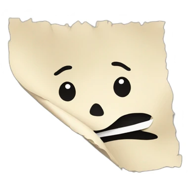 A piece of paper torn in half sticker