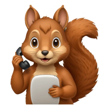squirrel talking on a phone sticker