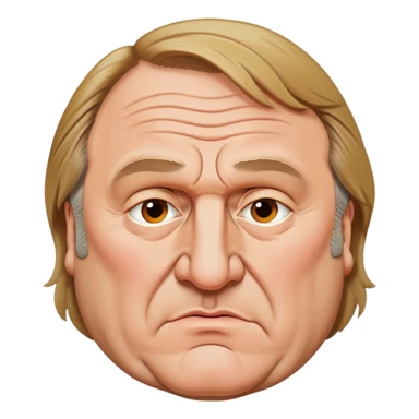 Gerard Depardieu with a big chin sticker