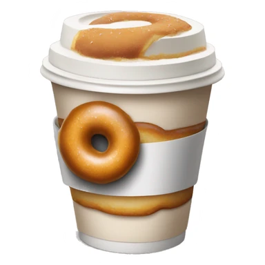 Donut on a takeaway coffee cup sticker