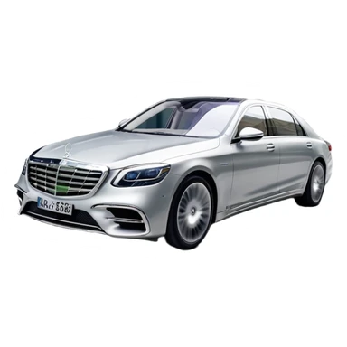 Mercedes-Benz S-Class (2022) – cinematic-realistic Mercedes-Benz S-Class emoji, its sleek silver body cutting through the city streets, a symbol of refinement and prestige. The air suspension glides over uneven terrain, while the driver enjoys the serene comfort of the cabin, surrounded by cutting-edge technology. sticker
