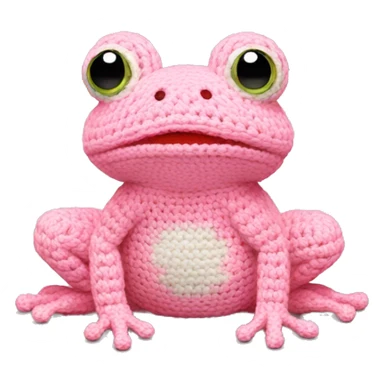 Light pink crocheted frog sticker