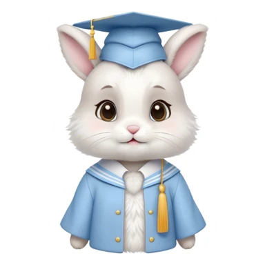CUTE LITTLE BUNNY in LIGHT BLUE graduation uniform  sticker