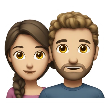 caucasian brunette couple  sticker
