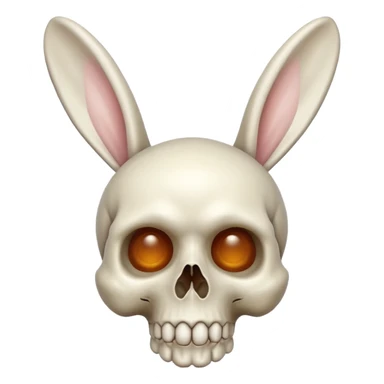 tête de mort avec oreilles de lapin  sticker
