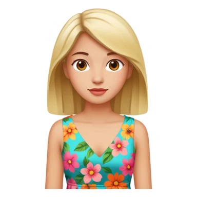 çiçekli elbise sticker