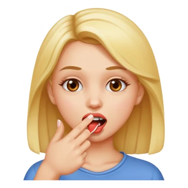 Chica mordiéndose el dedo sticker