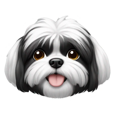 A black and white shitzu sticker