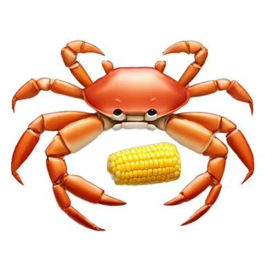 Boiled crab legs and corn and potatoes on a plate  sticker