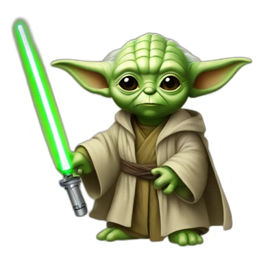 Yoda avec un sabre laser sticker