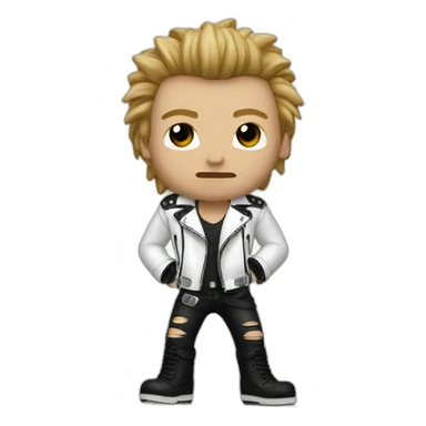 Punk rocker man with white leather jacket sticker