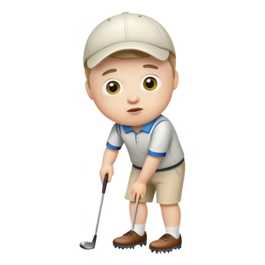 Down syndrome male playing golf sticker
