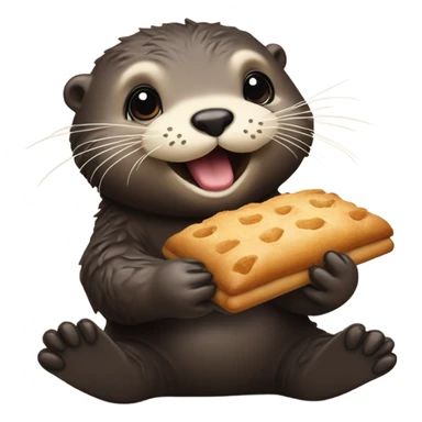 Sea otter eating pasteries sticker